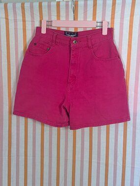 Vintage Hot Pink High Waisted Denim Shorts